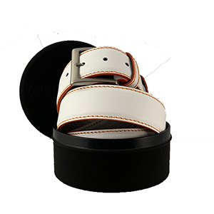 Cintura Marcapunto Bianca<br/>Bordo&Cucitura Arancio